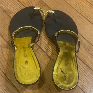 Giuseppe Zanotti Black and Gold Sandals (original $950)